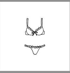 Hand-drawn Bra And Panties Fashion Bikini