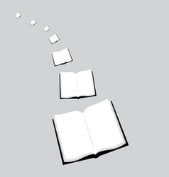 Realistic Opened Book Icon Flying Signs Mockup