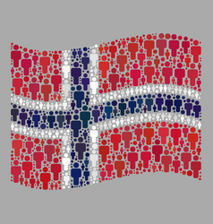 Waving Demographic Norway Flag - Collage