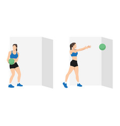 Woman Doing Side Lateral Medicine Ball Throw