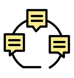 Group Network Chat Icon Flat