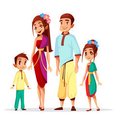 Thai Family Cartoon Characters