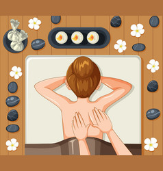 Woman Getting Back Massage Spa