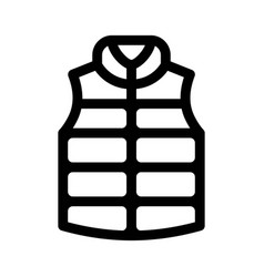 Puffer Jacket Icon On White Background Linear