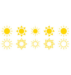 Set Of Sun Icons Weather Symbols