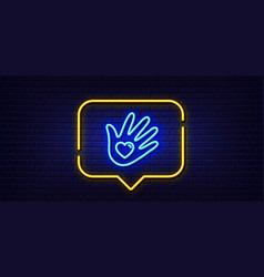 Social Responsibility Line Icon Hand With Heart