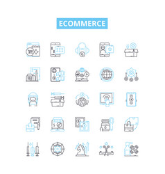 Ecommerce Line Icons Set Shopping Online