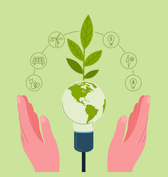 Save Energy Planet Hands Around The Planet