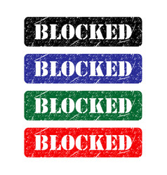 Set Of Blocked Stamp Symbol Label Sticker Sign