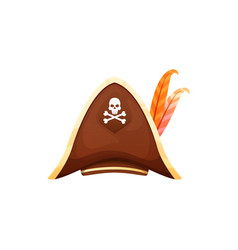 Tricorn Cocked Hat Brown Filibuster Pirate Cap