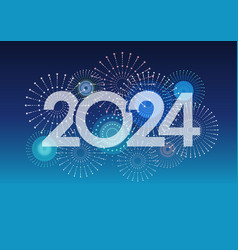 Year 2024 Logo And Fireworks