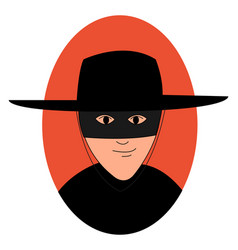 Zorro With Mask On White Background