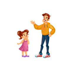 Flat Cartoon Happy Family Characters In Everyday