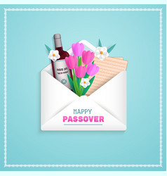 Passover Greeting Card Or Banner Holiday Symbols