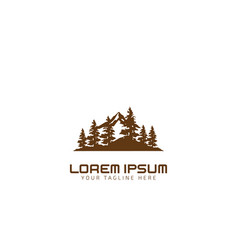 Pine Tree With Mountain Logo Design Icon Template