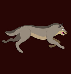 Running Wolf On Dark Brown