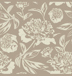 Seamless Floral Pattern With Light Peony