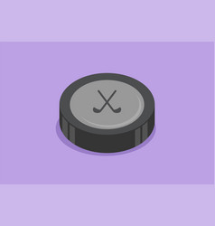 Character Flat Drawing Closeup Of Ice Hockey Puck