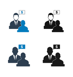 Financial Adviser Icon Set Flat Style Eps