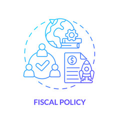 Fiscal Policy Blue Gradient Concept Icon