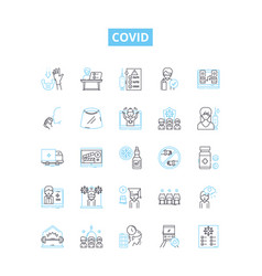 Covid Line Icons Set Covid Pandemic