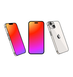 Flat Design Of Iphone 13 And 14 Smartphone