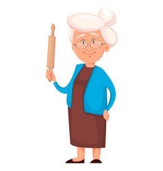 Grandmother Holding Rolling Pin