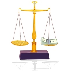 Unbalanced Silver Scale With Money