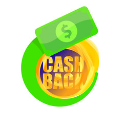 Cash Back Icon With Dollar Isolated