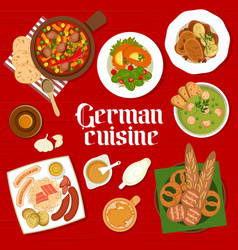 German Cuisine Menu Cover Dinner And Lunch Food