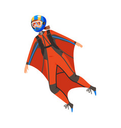 Woman Wingsuit Flying Or Wingsuiting As Skydiving