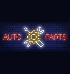 Auto Parts Sign In Neon Style