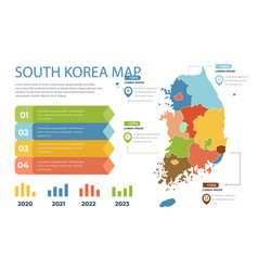 Flat Design South Korea Map