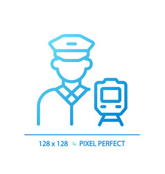 Train Driver Pixel Perfect Gradient Linear Icon