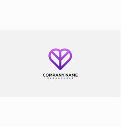 Company Name Love Logo Design Gradient Color