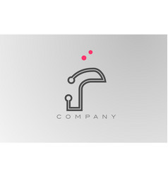 Pink Grey R Alphabet Letter Logo Icon Design