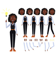 Flat Icons Set Black Business Woman Views