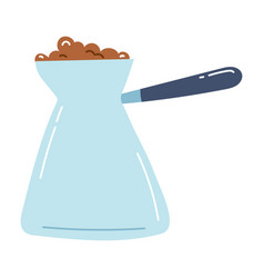 Hand Drawn Coffee Cezve Icon Flat Of Pot