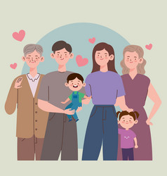 Six Korean Family Members And Hearts