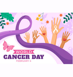 World Cancer Day On February With Ribbon