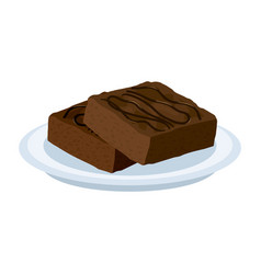 Chocolate Brownies On A Plate Icon