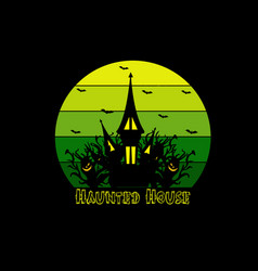 Haunted House T Shirt Design Landscape Retro