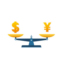 Money Exchange On Scales Icon Lira And Dollar