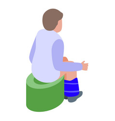 Baby Sitting On The Toilet Icon Isometric