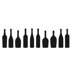 Wine Bottle Different Shapes Silhouette Set