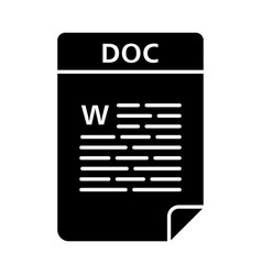 Doc File Glyph Icon Word Processing Document Text