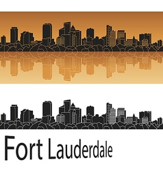 Fort Lauderdale Skyline In Orange