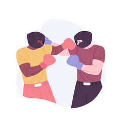 Sparring On The Ring Isolated Cartoon