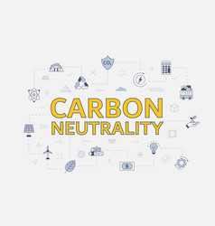 Carbon Neutrality Concept With Icon Set With Big