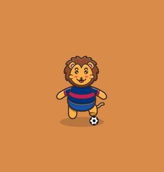 Cute Baby Lion Football Character Mascot Icon